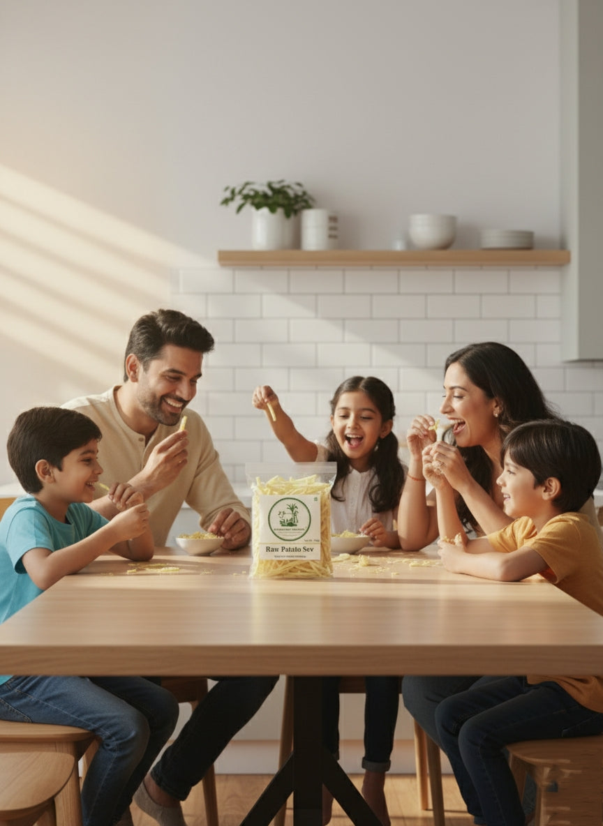 Brijeshwari Organics Raw Potato Sev – From Farm to Snack, Purely Organic