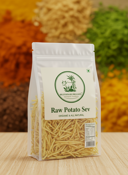 Brijeshwari Organics Raw Potato Sev – From Farm to Snack, Purely Organic