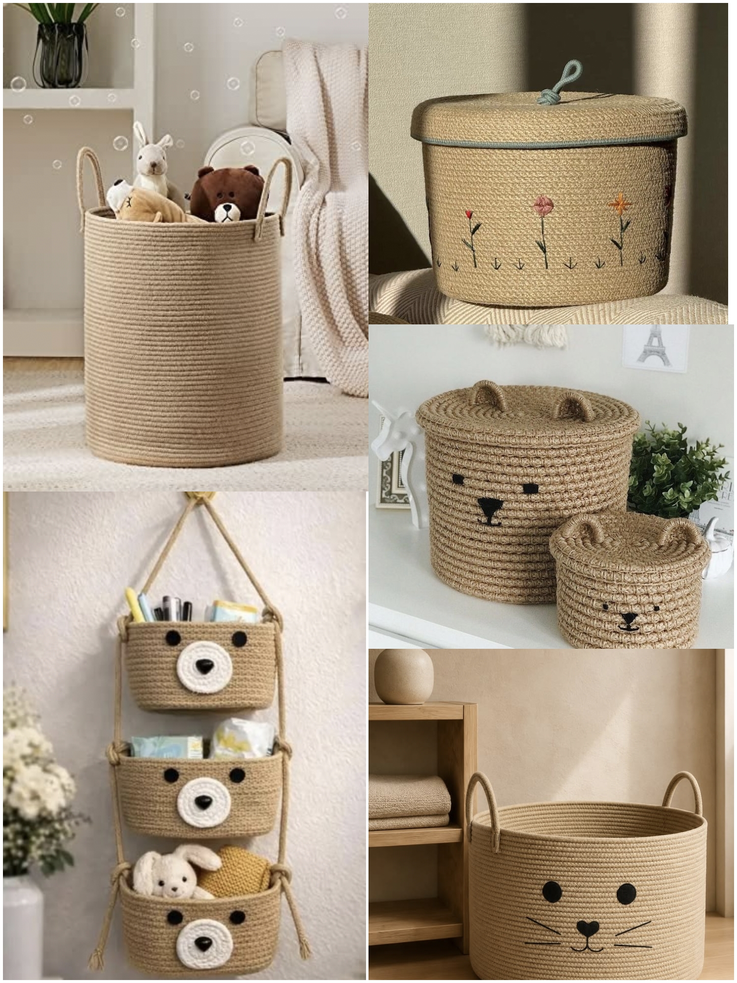 Handcrafted Natural Jute Storage Basket
